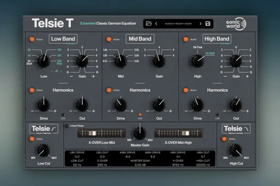 三段均衡器-SonicWorld Plugins Telsie T