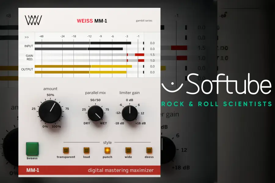 智能母带响度插件-Softube Weiss MM-1 Mastering Maximizer