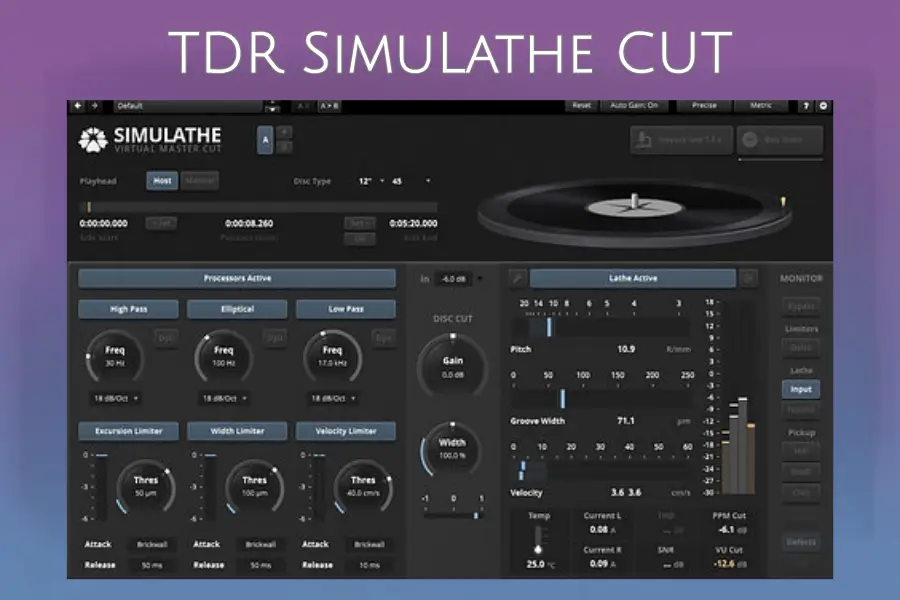 专业黑胶刻盘模拟器-TDR SimuLathe CUT