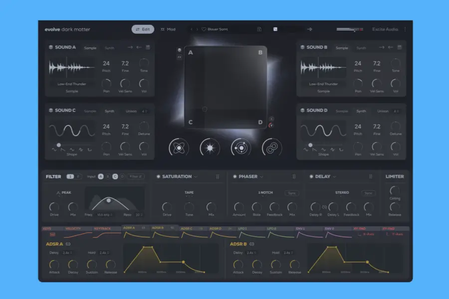 黑暗低频采样合成器-Excite Audio Evolve Dark Matter