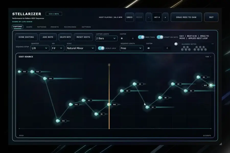 演奏转MIDI乐句生成器-S1gns Of L1fe Stellarizer