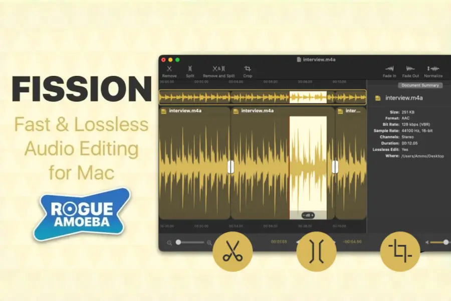 音频快速剪辑工具-Rogue Amoeba Fission