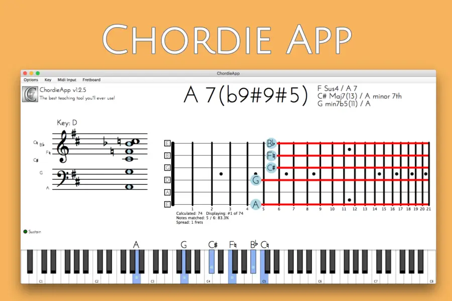 和弦显示识别辅助工具-Chordie App