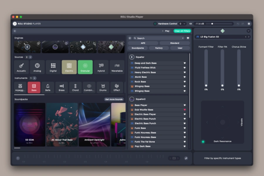 MPE综合音源-ROLI Studio Player