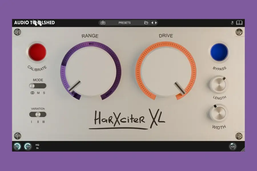音色增强并行电子管饱和效果器-Audiotoolshed HarXciter XL